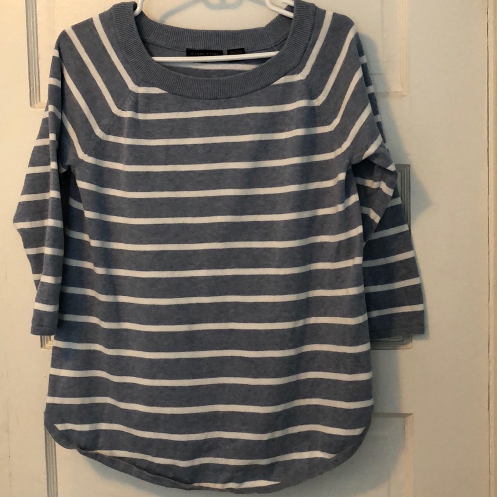3/4 length stripped blouse